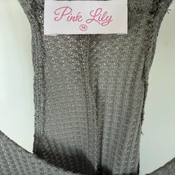 NWOT Pink Lily Gray Jumpsuit with Pink Top - Picture 4 of 5